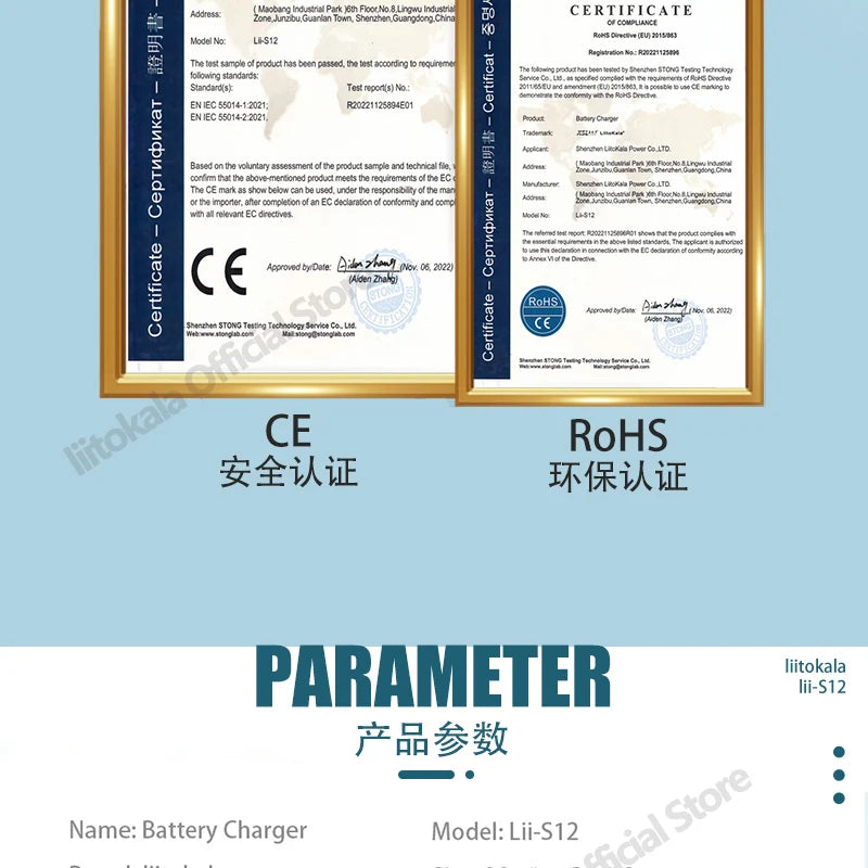 LiitoKala Lii-S12 12-Slot LCD Battery Charger for Li-ion LiFePO4 Ni-MH Ni-Cd 9V 21700 20700 26650 18650 16340 18350 RCR123 18700