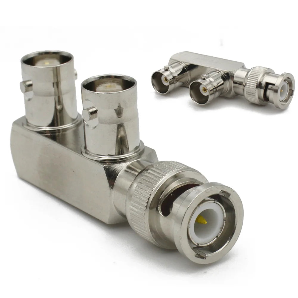 BNC Male To 2×BNC Female  Adapter Q9 BNC Type to Dual BNC Female 3 Way Audio Splitter Tee Type RF Coax Connector BNC-JKK