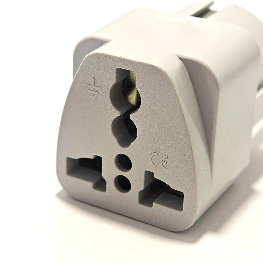 Universal EU Plug Adapter International AU UK US To Euro Travel Conversion Adapter Electrical Converter Power Socket Grey
