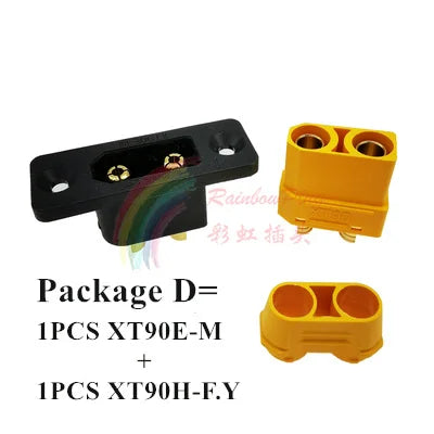 Amass XT90E-M Battery Connector XT90E Male Plug Gold-plated XT90 Mountable Connector Black Socket Or XT90H-M Quickly Charge