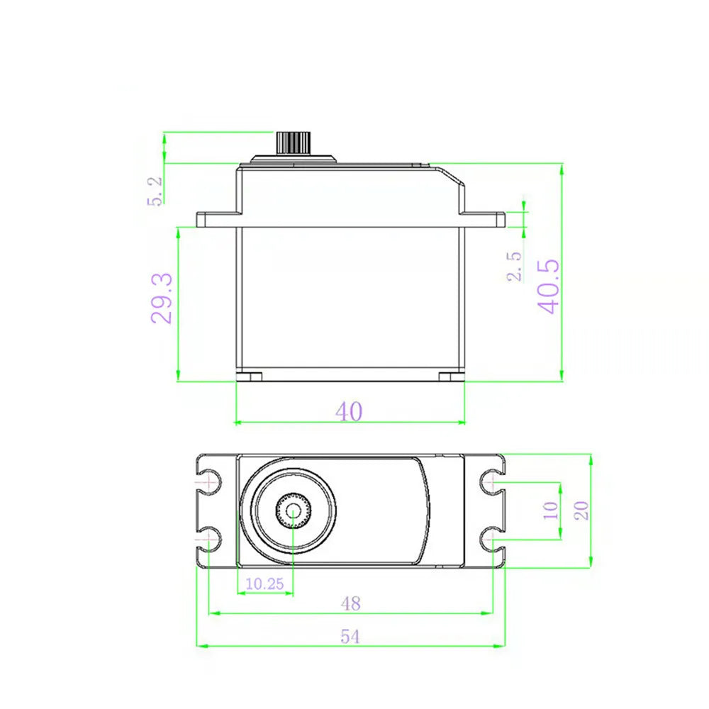 40KG Digital Servo Waterproof Large Torque Metal Gear 180° with 25T Servo Arm Digital Servo Kit for 1/8 1/10 RC Car RC Robot