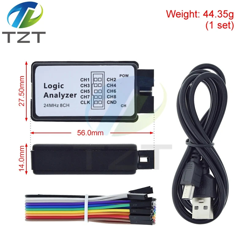 1/3PCS USB Logic Analyzer 24MHz 8 Channel 24M/seconds Logic Analyzer Debugger For ARM FPGA Logic Analyzer Logic 24M 8CH