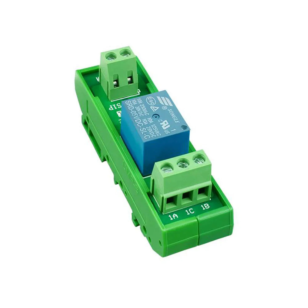 DIN Rail Mount Relay Board 5V 12V 24V 1 Channels Relay Module SRD-05VDC-SL-C SRD-12VDC-SL-C SRD-24VDC-SL-C 10A DC 1NO 1NC Relay