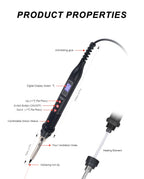 JCD 908U Soldering Iron Kit LCD Display 80W Intelligent Switch Adjustable Temperature Portable Soldering Iron 220V/110V Welding
