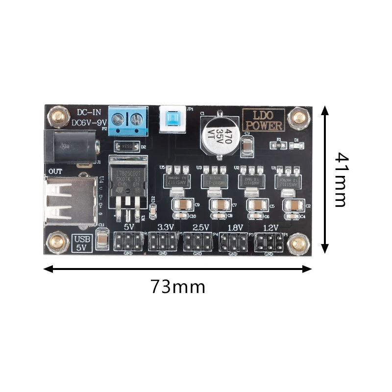 LM7805 Multi-Output Linear Regulator Module 6~9V Input to 1.2/1.8/2.5/3.3/5V Output Voltage