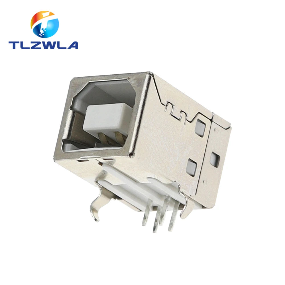 10Pcs Square USB Socket Usb B Type Female 90 Degree PCB Welding Parent Connector For Printer Data