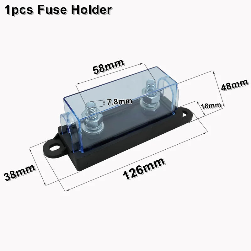 1PCS 32V ANM MEGA Bolt-On Auto Fuse Holder With 30A 40A 60A 80A 100A 125A 200A 250A 300A 400A 500A Blade Fuse，For Car/Truck