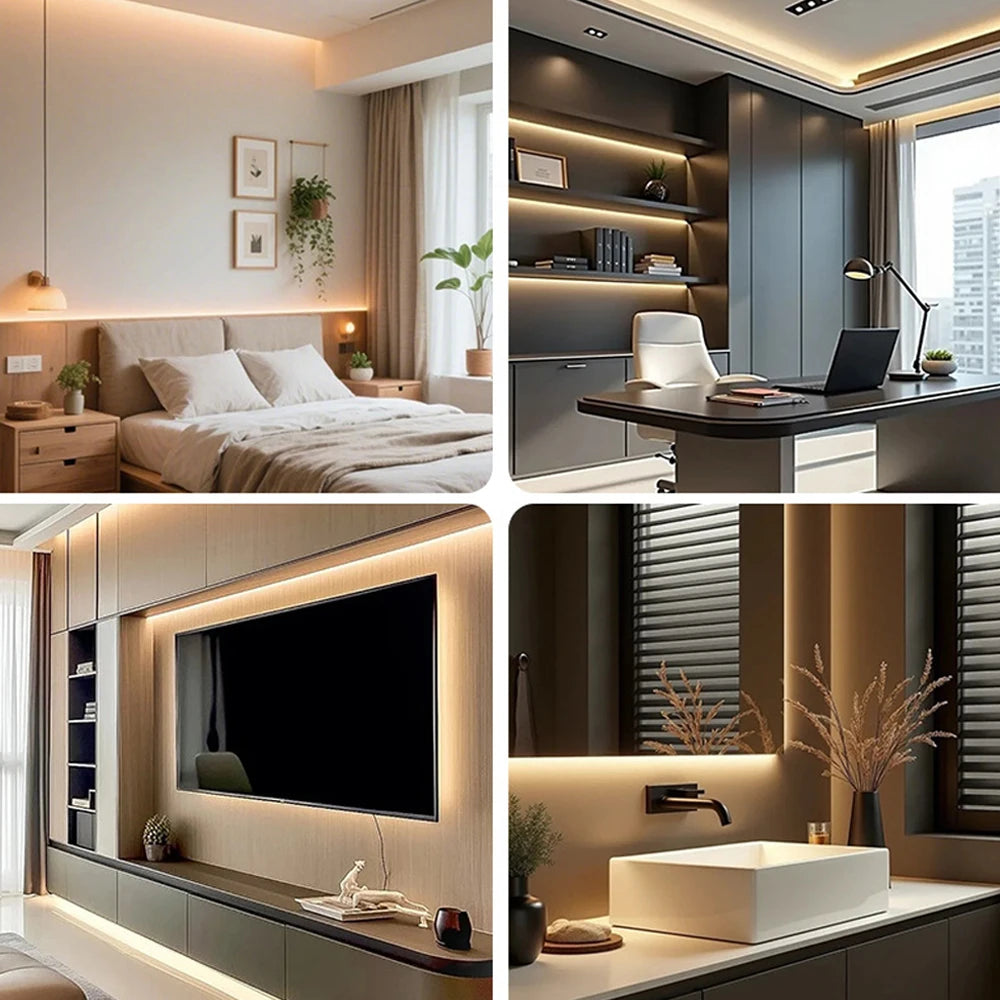 5V USB COB LED Strip Light 3Keys Touch Dimmable ON/OFF Switch Bright Red Green Blue Warm White 320LEDs Flex Ribbon Tape 8mm PCB