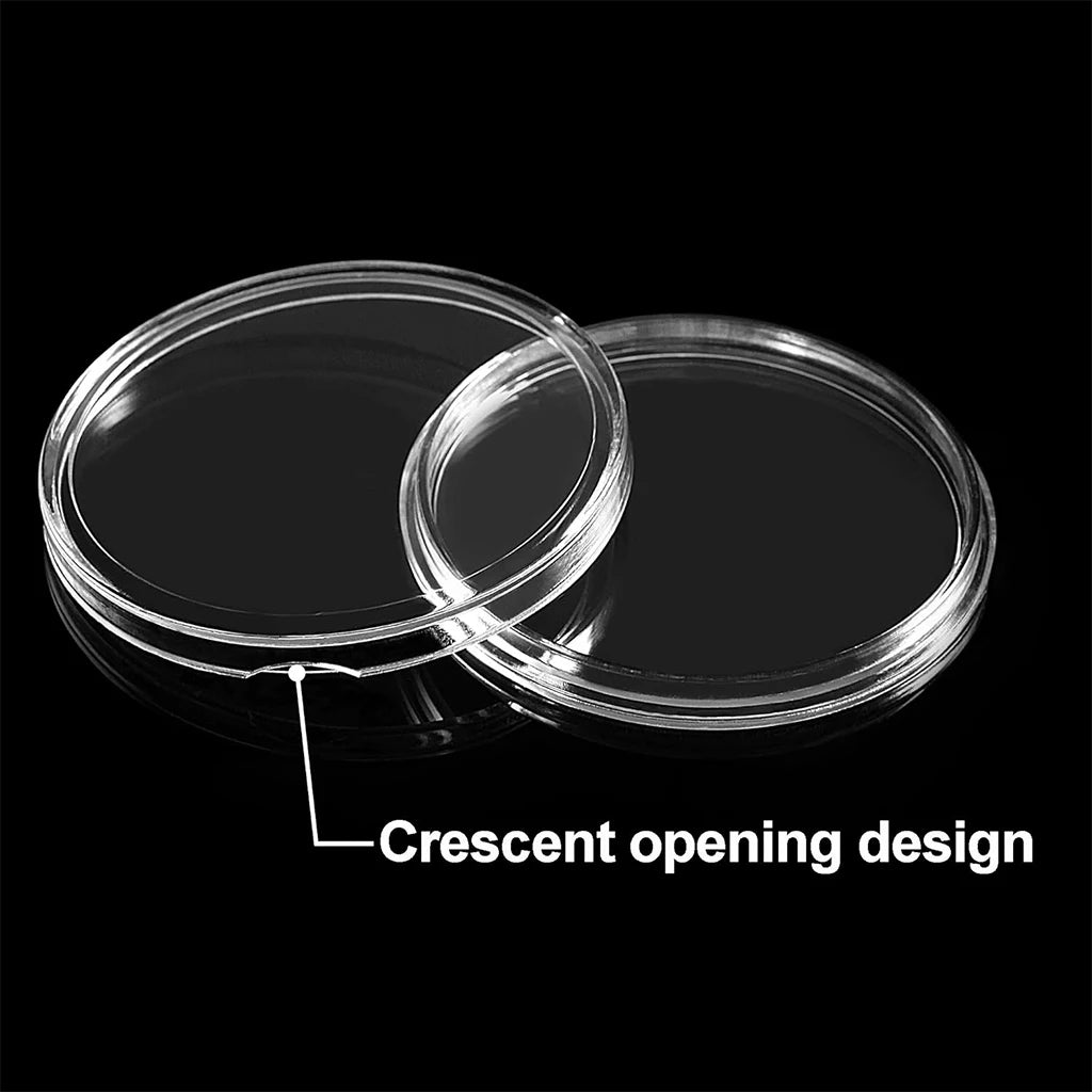 60Pcs 41mm Coin Capsules with Black Gaskets and a Storage Organizer Box for 5 Sizes (21/26/31/36/41mm) Coins Collection Holder