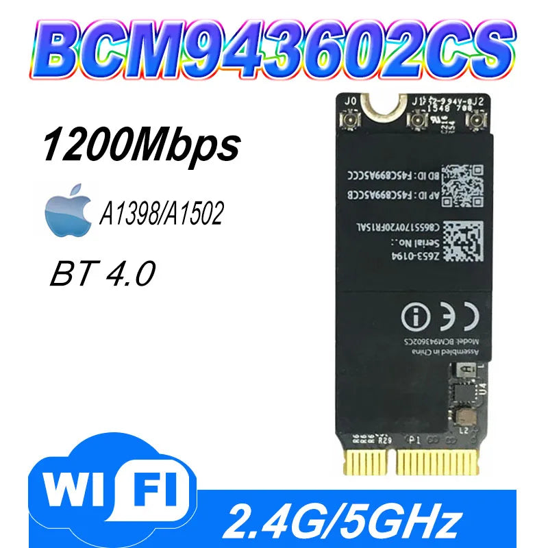 Broadcom BCM943602CS 802.11ac Bluetooth 4.0 Card for   A1425 A1502 A1398 653-0194