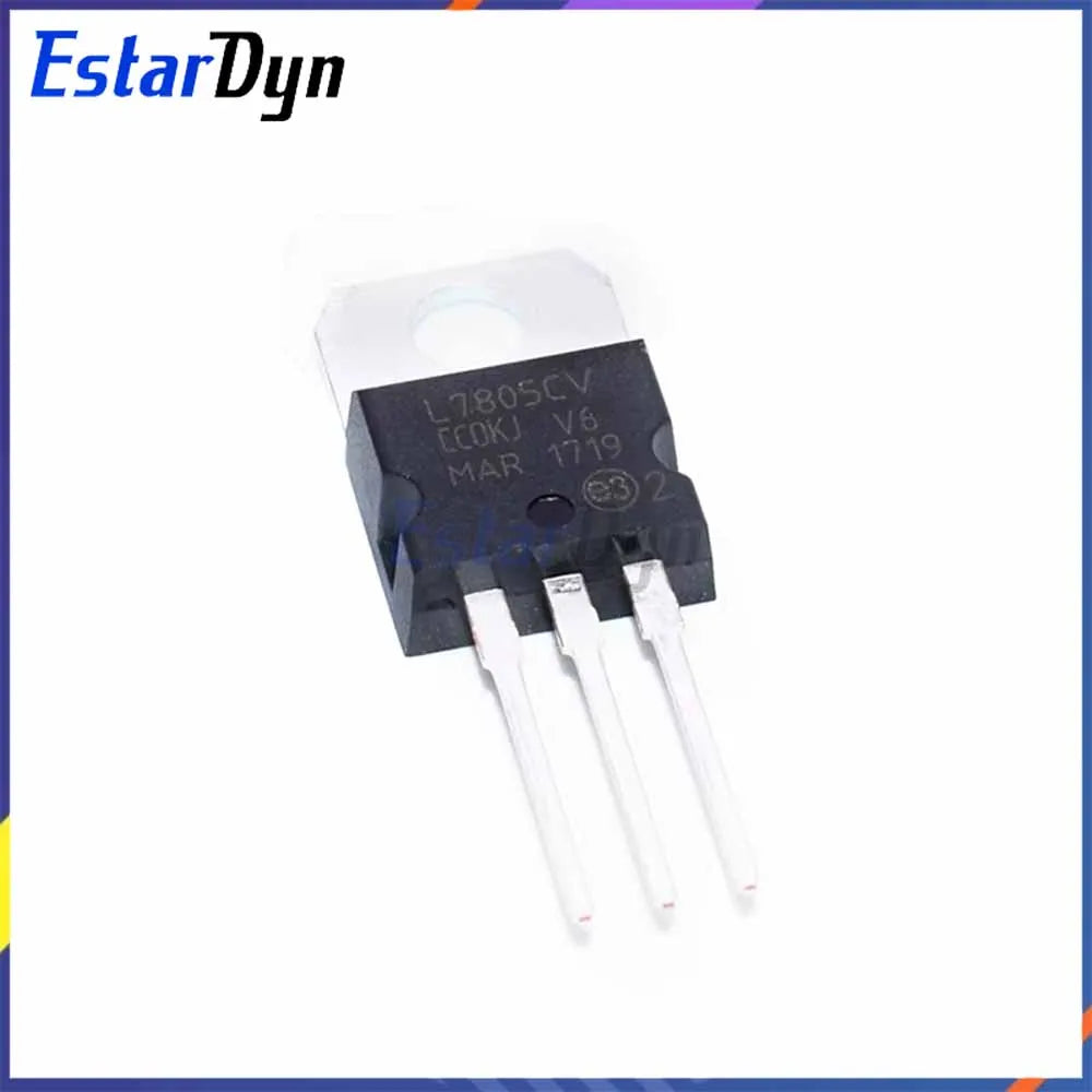 10PCS LM317T LM7805 TO-220 Linear Voltage Regulator Kit, 5V 12V Step Down Power Supply Stabilizer Module