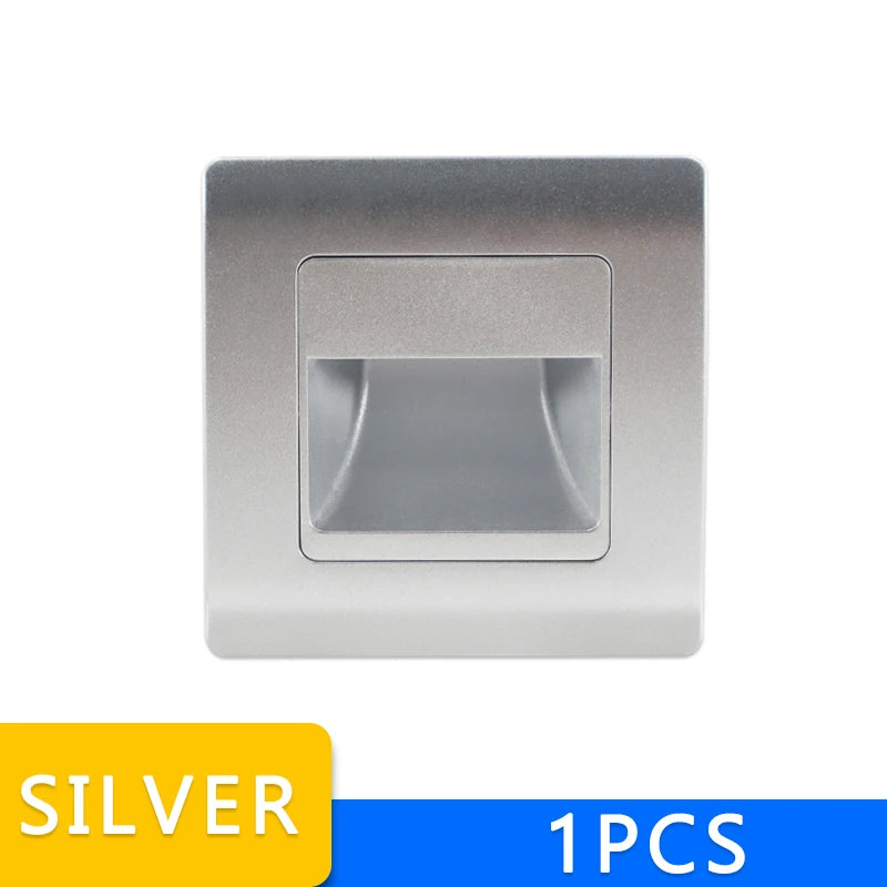 Led Stair Light 4 Colors PIR Sensor Wall Light AC110V 220V Recessed Footlight Corridor Step Lamp Motion Induction Wall Lamp