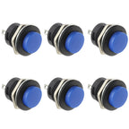 6Pcs R13-507 Momentary Push Button 2 Pin Self-Resetting Mini No Lock Round SPST 1NO Switch 3A 250V AC/6A 125V AC Button Assorted