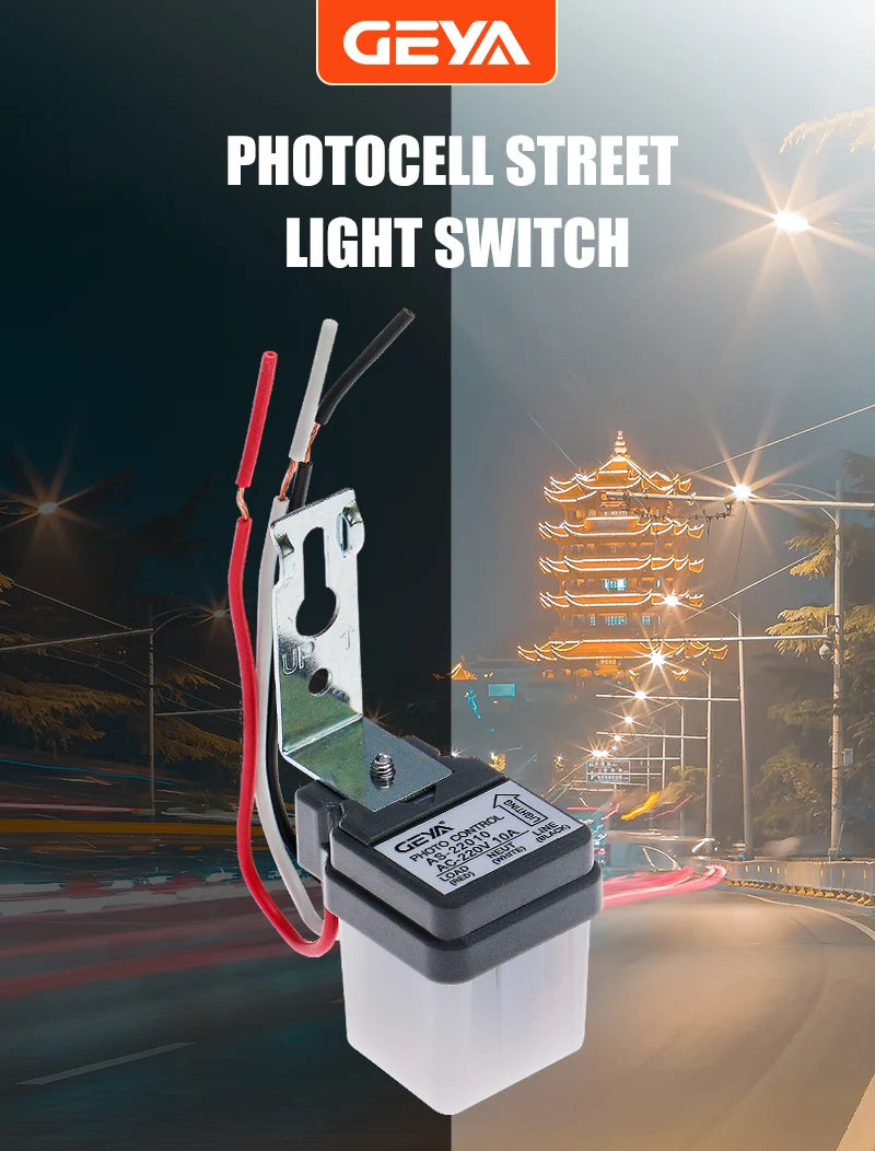2PCS GEYA Photocell Street Light Switch AC220V 10A Photo Control Photoswitch Sensor Switch Automatic Night ON Day OFF