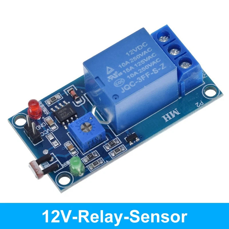 5V 12V Light Sensor Switch LDR Photoresistor Relay Module for Arduino - Light Detection Photosensitive Sensor Board