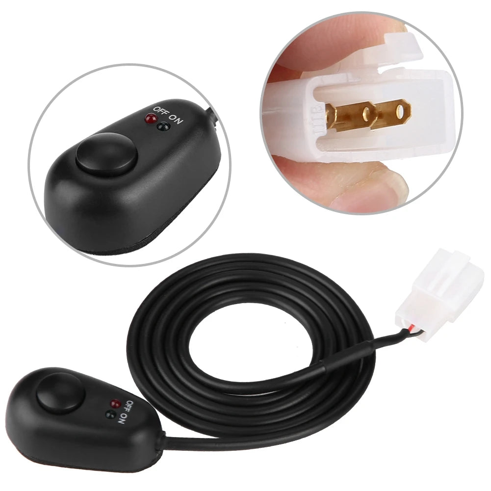 Water Drop Shape 12V Push Button Switch With Red/Green LED Indicator Lights Push Button On Off Switch Harness Wiring