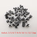 50Pcs Tactile Tact Mini Push Button Switch 6x6mm 4Pin PCB Panel Momentary Self-Reset Tact Switch 6x6x4.3/5/6/7/8/9/10/11/12/13mm