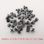 50Pcs Tactile Tact Mini Push Button Switch 6x6mm 4Pin PCB Panel Momentary Self-Reset Tact Switch 6x6x4.3/5/6/7/8/9/10/11/12/13mm