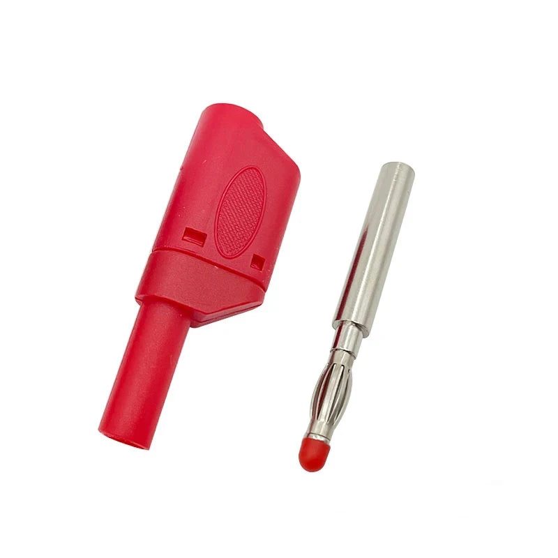 20PCS/ 4mm Male Retractable Sheath Stackable Banana Plug Shrouded Fully Insulated Safety Wire Solder Connector Black Red