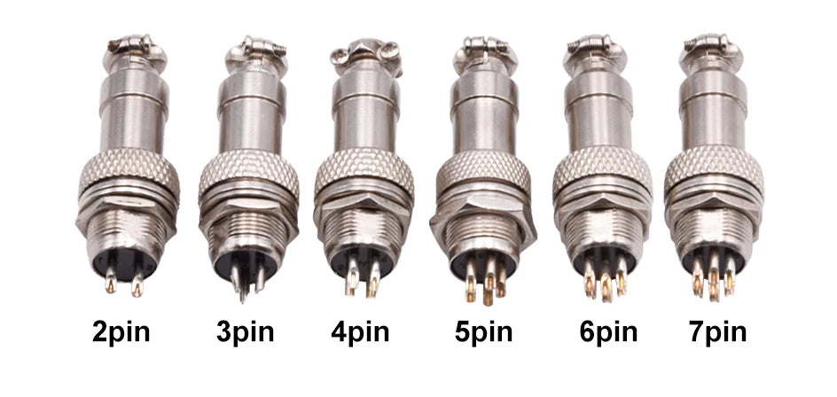 5 Sets GX12 Aviation Electrical Connector 2 3 4 5 6 7 Pin L88-93 Male Female Circular Air Socket Plug Panel Mount Wire Connector