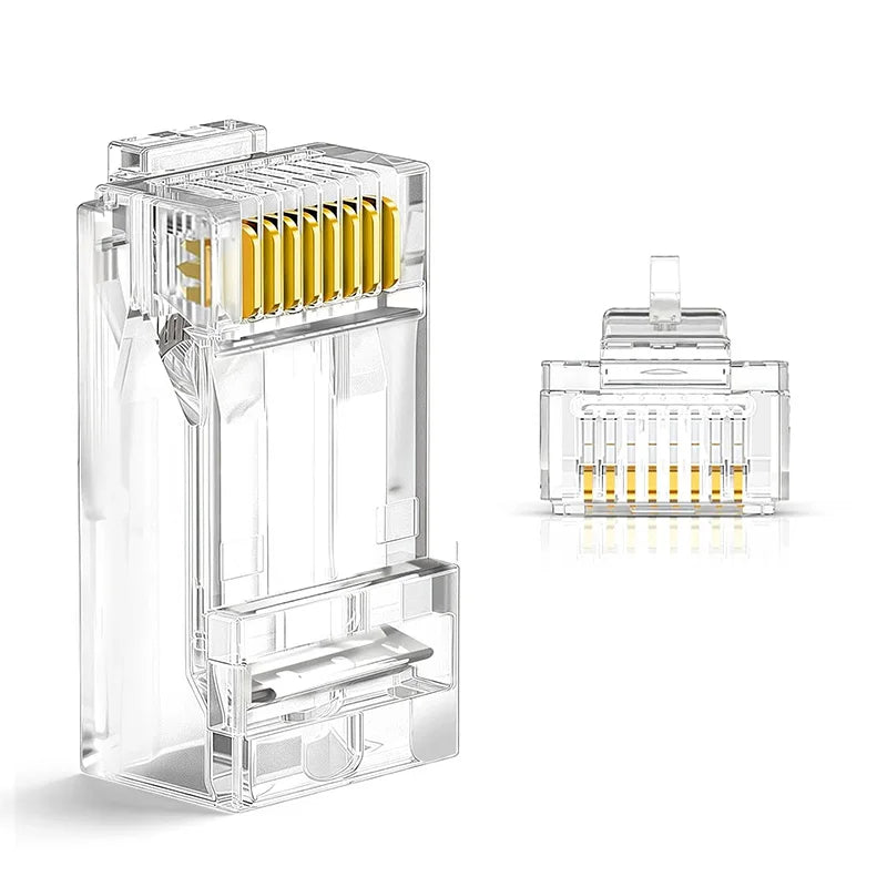 D-Sunty Rj45 Connector CAT5e CAT6 Pass Through Network UTP 8P8C Modular Pass Through Plug For Ethernet Cables