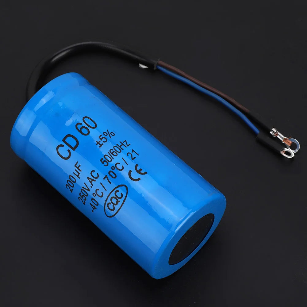 CD60 Capacitor Run Capacitor CD60 Run Capacitor CD60 Run Capacitor with Wire  250V AC 200uF 50/60Hz for Motor Air Compressor