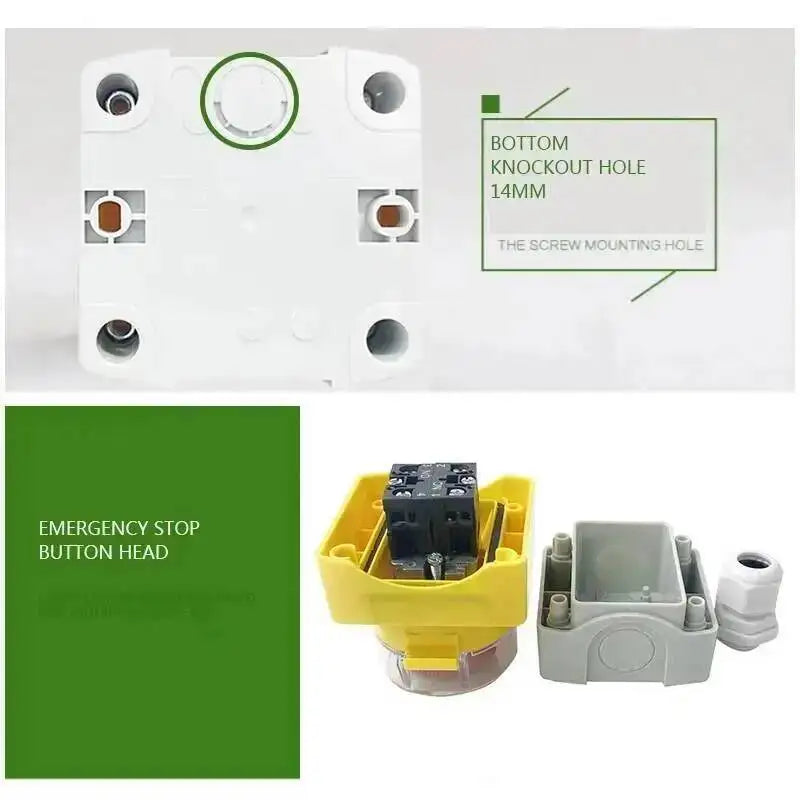 EX Emergency Stop Push Button Switch Box 1P Latching Lock Electrical Elevator Lift Rain-proof Explosion Proof 1NO 1NC LA38-11ZS