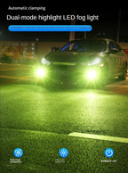 Car Led Fog Lamp with Flashing 3030 Three-Color Fog Lamp Bulb Red Green Pink Blue Super Bright H3 H8 H11 9006 9005 H7 Modified