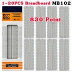 1-20pcs Breadboard 830 Point PCB Board MB-102 MB102 Test Develop Nodemcu Raspberri PI 2 lcd High Frequency 40pin Dupont Line