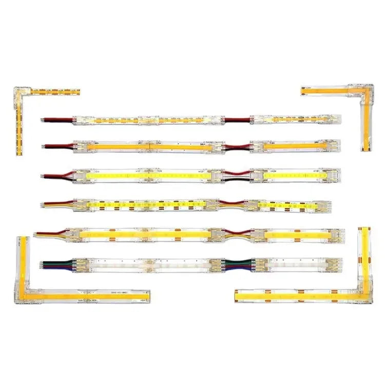 COB Led Strip Connector Light Strip Wire Connectors 2 3 4 Pin L-shaped For 5 8 10mm Width PCB Single Color RGB CCT Strip