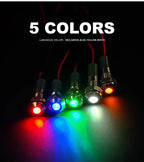 VaneAims 6mm Metal LED Indicator Light Panel Mounting Small Signal Lamp Red Blue Yellow Green White 220V 24V 12V 6V 3V