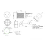 USB-C 30V 5A High Current Charging Socket with LED Lights PH2.54 Nut Snap Lock Plate USB TYPE-C Waterproof Female Connector JacK
