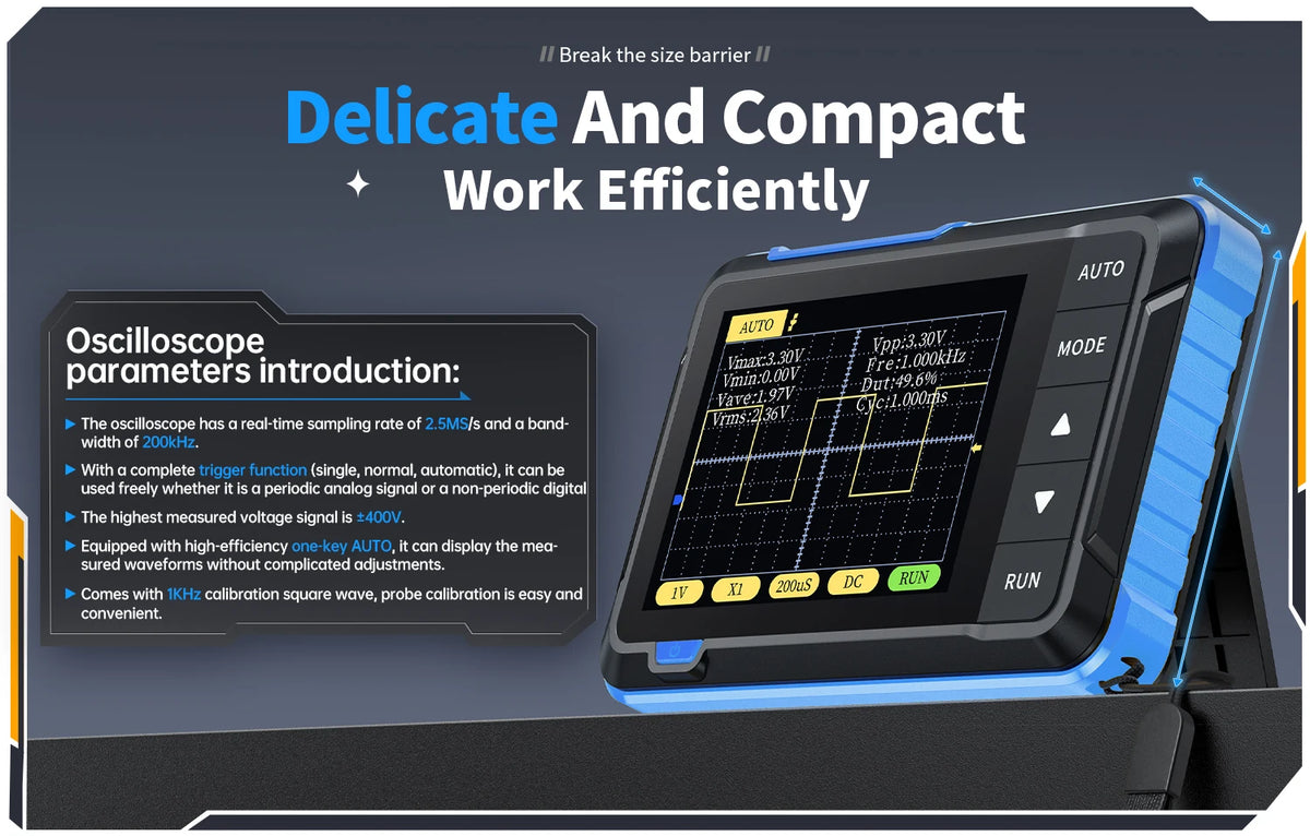 FNIRSI DSO-152 DSO-153 DSO510 Handheld Digital Oscilloscope 200KHz/1MHz/10MHz Bandwidth