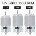 775/795/895 DC Motor 12/24V 3000-15000RPM High Speed Large Torque Motor Tools for Small Drill / Micro Machine with Ball Bearing