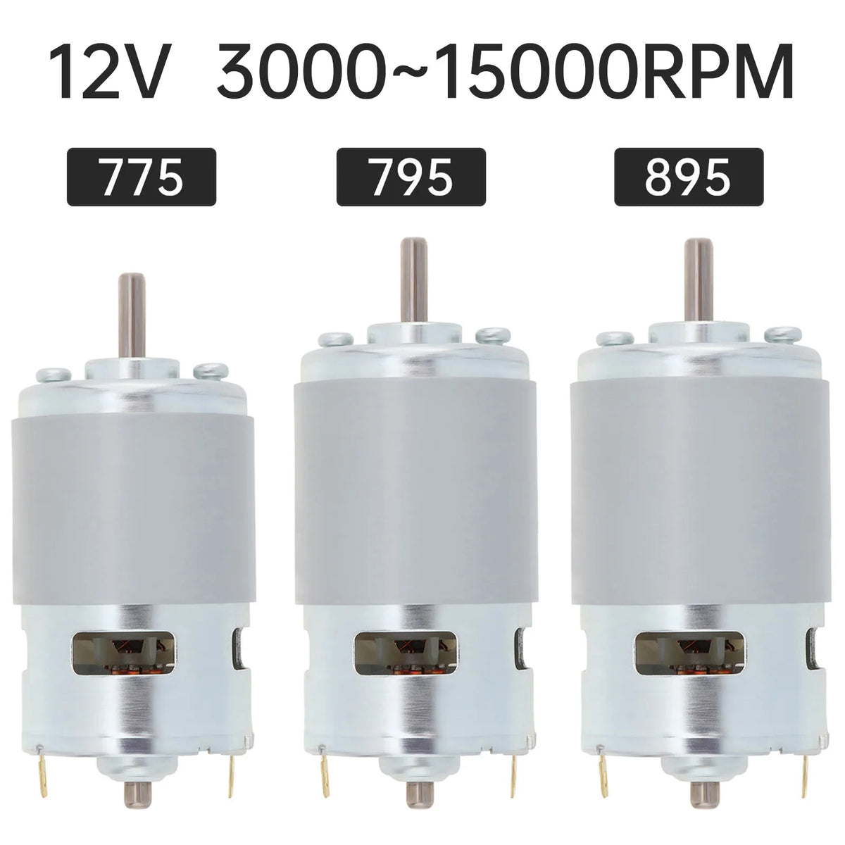 775/795/895 DC Motor 12/24V 3000-15000RPM High Speed Large Torque Motor Tools for Small Drill / Micro Machine with Ball Bearing