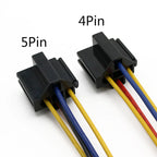 Waterproof Automotive Relay 12V 24V 4pin 5pin 4P 5P 40A Car Relay With Black Red Copper Terminal Auto Relay With Relay Socket