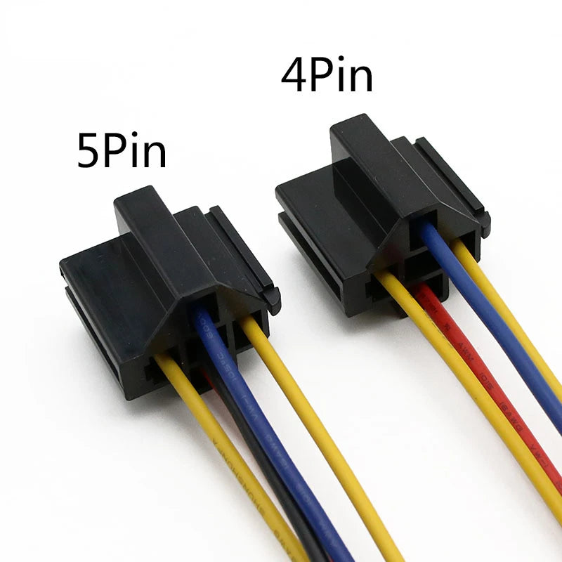 Waterproof Automotive Relay 12V 24V 4pin 5pin 4P 5P 40A Car Relay With Black Red Copper Terminal Auto Relay With Relay Socket