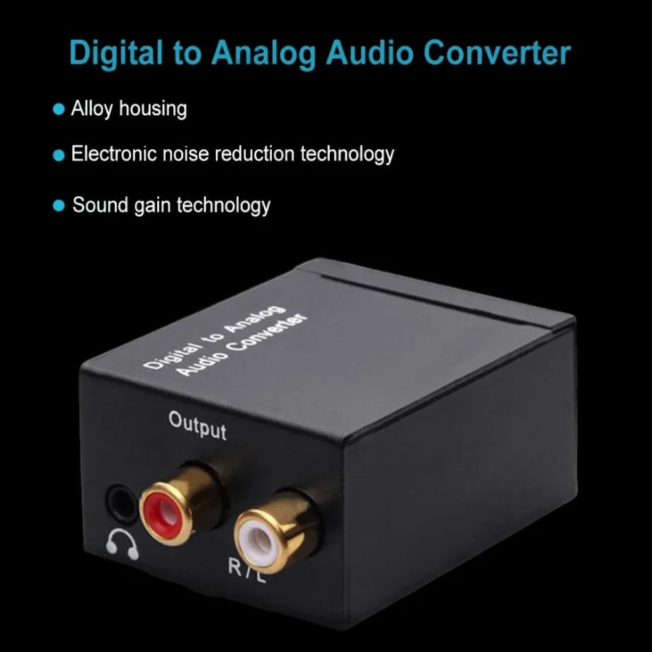 ADC Analog To Digital Audio Converter RCA to Optical Toslink Audio Adapter Analog Digital Fiber Toslink Coaxial Audio Converter