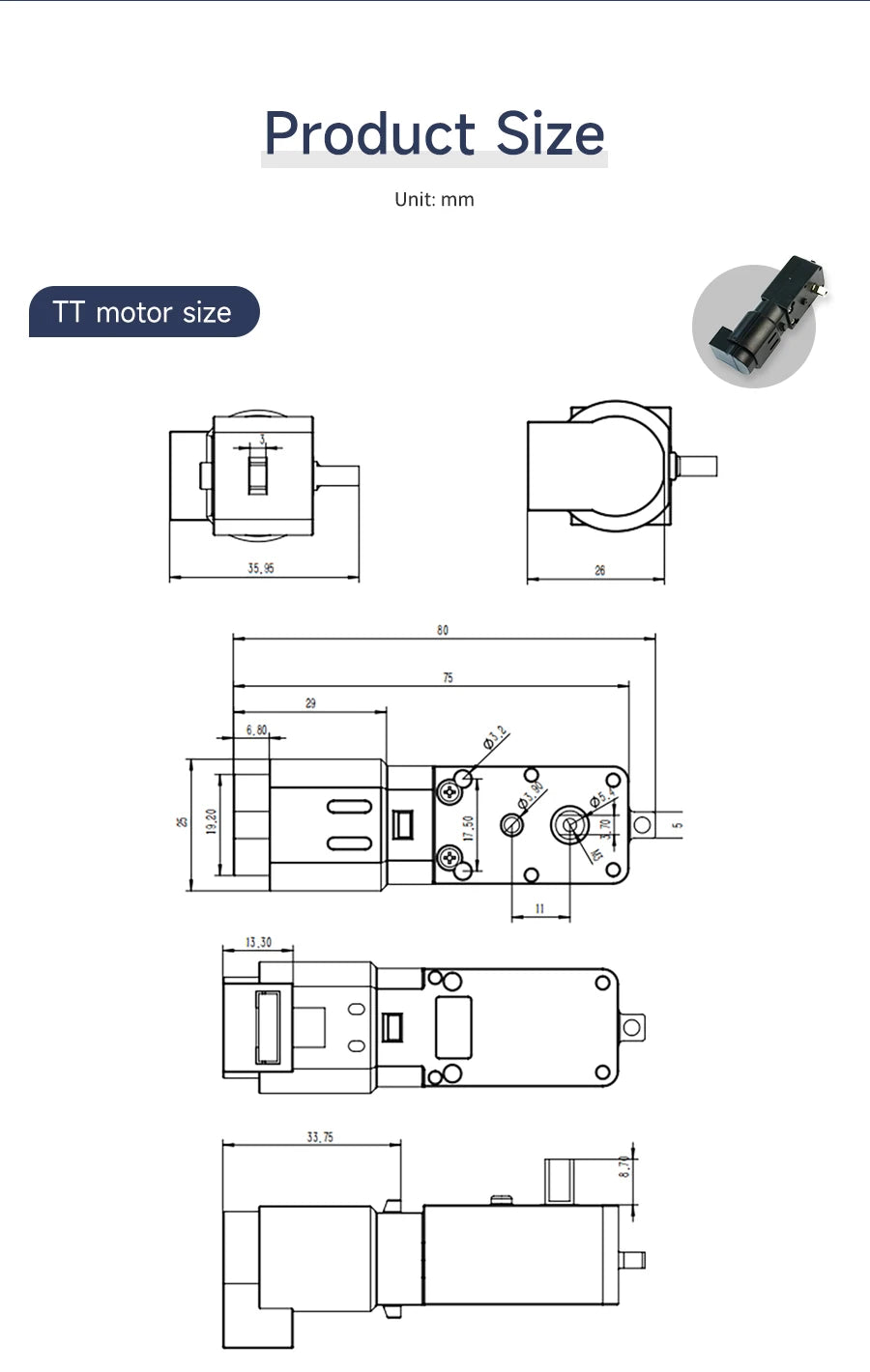 High Precision Hall Encoder TT DC Geared Motor with Encoder AB Phase Tachometer Code Disc Support PID Control for DIY Smart Car