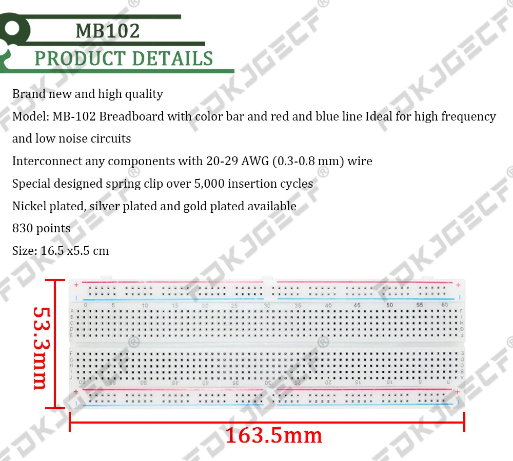 3.3V/5V MB102 Breadboard power module+MB-102 830 points Prototype Bread board for arduino kit +65pcs / 140pcs jumper cable wires