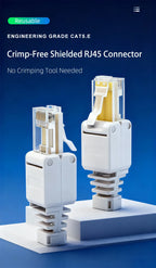 BYXGD Toolless RJ45 Connectors 100Mbps 1000Mbps 10Gbps Tool Free Reusable Cat5e Cat6a Cat7 Metal Plug Ethernet Plug Shielding
