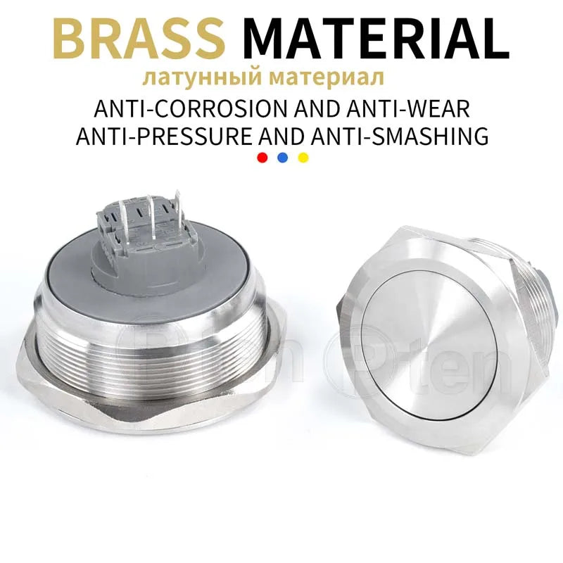 12/16/19/22/25/30/40mm Waterproof Metal Push Button Switch NO LED Light Momentary Latching Car Engine Power Switch  1NO1NC
