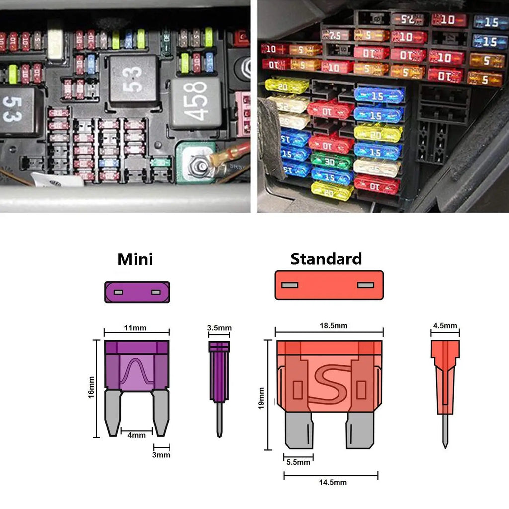 140PCS Car Blade Fuse Kit, Standard & Mini Auto Blade Fuses Assortment, ATC/ATO Automotive Fuses 5A 7.5A 10A 15A 20A 25A 30AMP