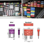 140PCS Car Blade Fuse Kit, Standard & Mini Auto Blade Fuses Assortment, ATC/ATO Automotive Fuses 5A 7.5A 10A 15A 20A 25A 30AMP