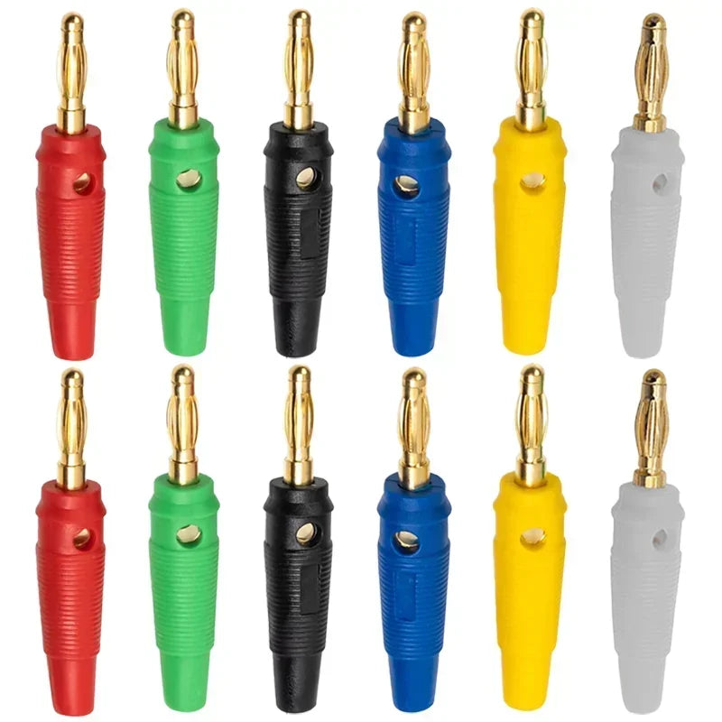 5/20Pcs 4mm Banana Plug 32A High Current Musical Speaker Stackable Screw Type Gold Plated Banana Connector Adapter