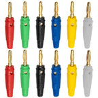 5/20Pcs 4mm Banana Plug 32A High Current Musical Speaker Stackable Screw Type Gold Plated Banana Connector Adapter