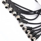 2Meters M12 sensor connector waterproof cable plug Male&Female 4 5 8 12Pin PVC Integrated injection molding M12 connectors