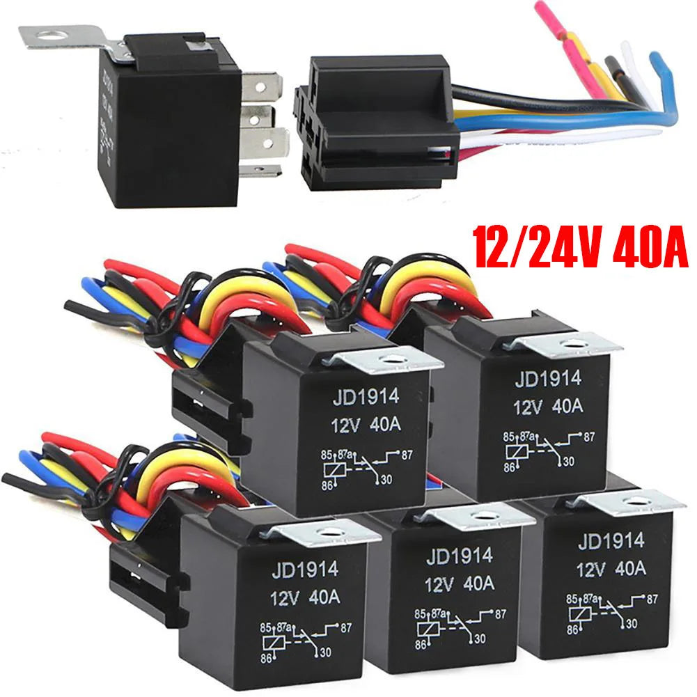 80A/60A 50A/30A 12V Waterproof Automotive Relay With Socket 5-Pin Relay Switch For Marine Automotive Fan Multi-purpose Relay Kit