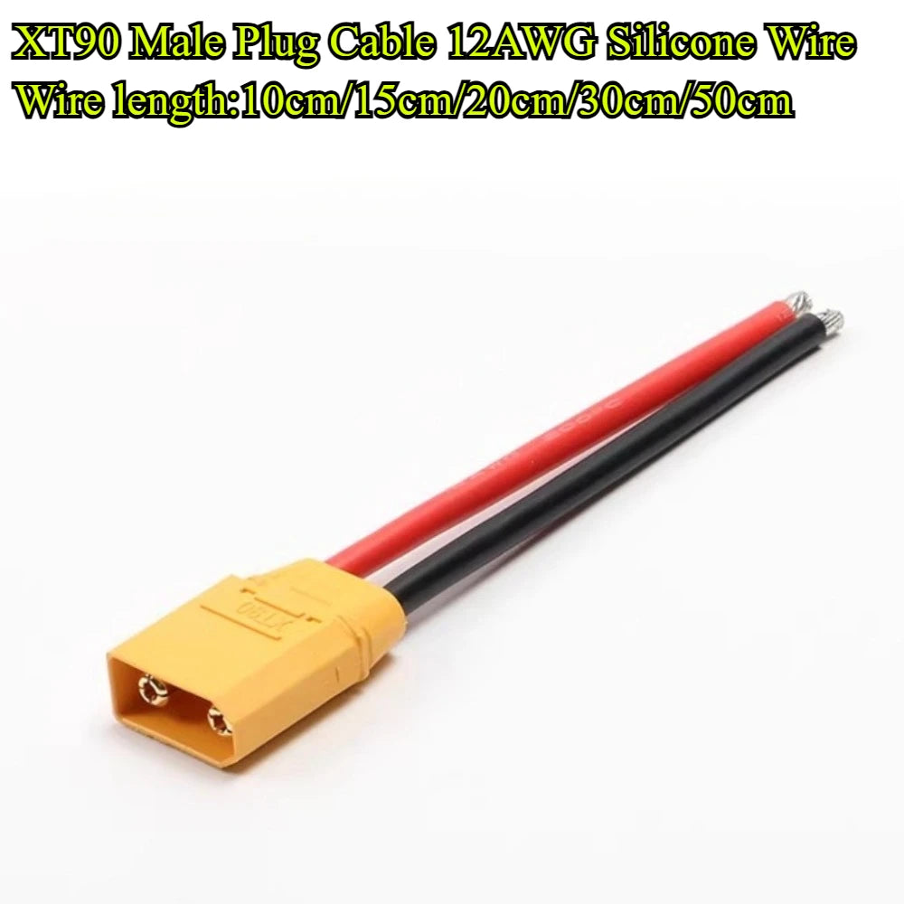XT90 XT90S Male Female Plug Battery Connector with 12AWG Silicone Wire 10cm/15/20/30/50cm for RC Airplane Lipo Battery Drone Car