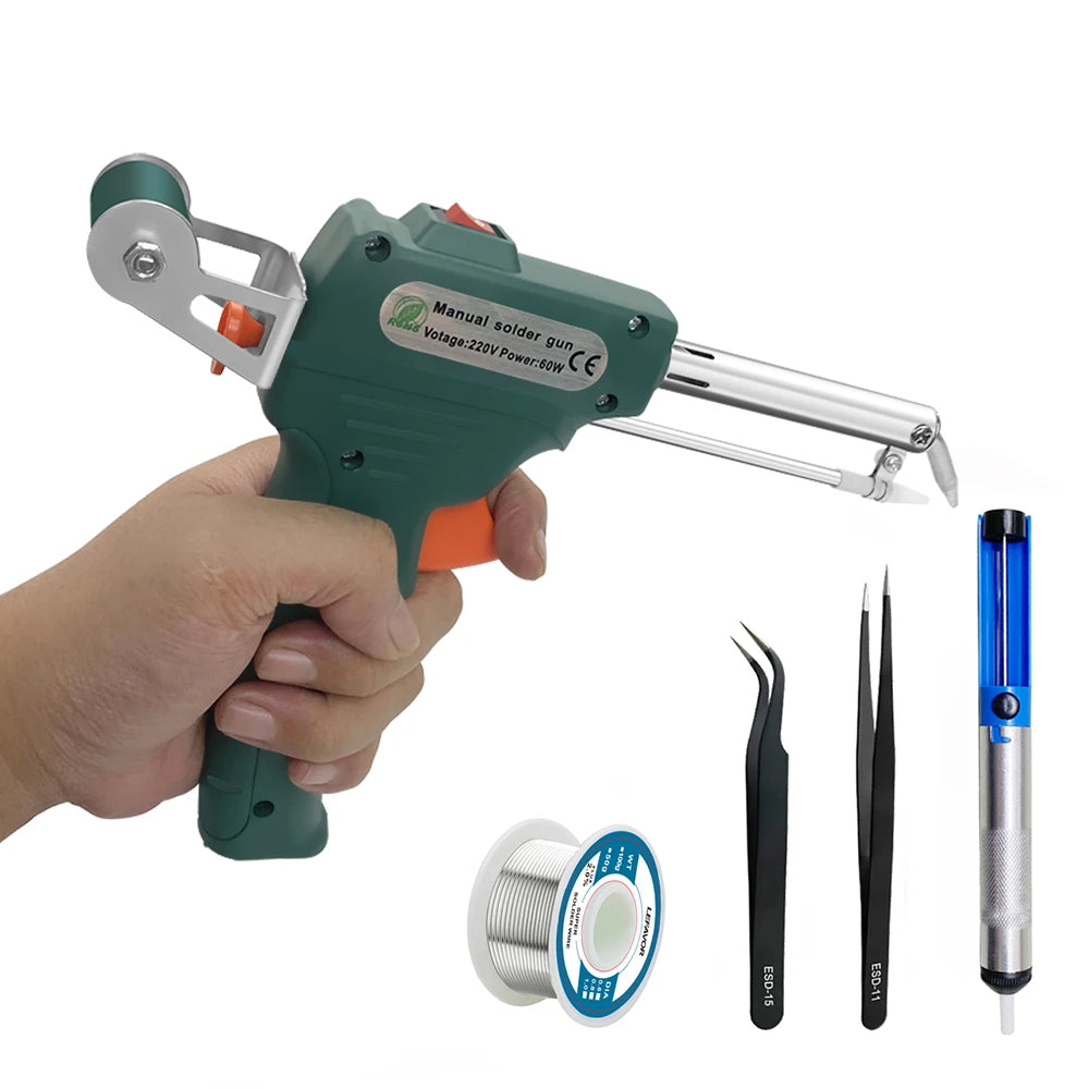 Electric Soldering Iron Gun Hand-held Internal Heating Soldering Iron Automatically Send Tin Gun Soldering Welding Repair Tool